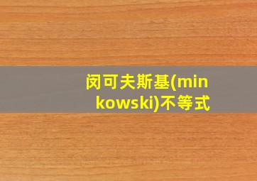 闵可夫斯基(minkowski)不等式