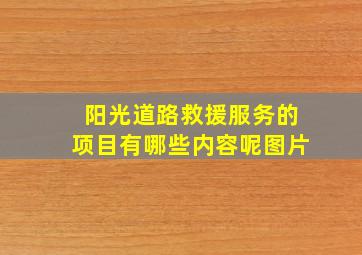 阳光道路救援服务的项目有哪些内容呢图片