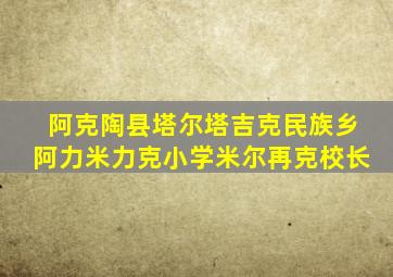 阿克陶县塔尔塔吉克民族乡阿力米力克小学米尔再克校长