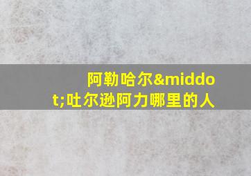 阿勒哈尔·吐尔逊阿力哪里的人