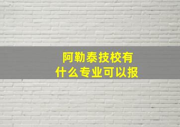 阿勒泰技校有什么专业可以报