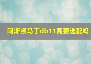 阿斯顿马丁db11需要选配吗