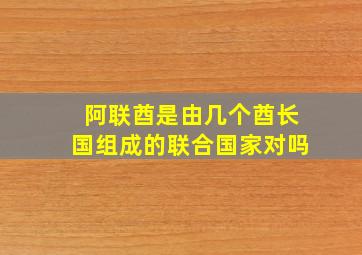 阿联酋是由几个酋长国组成的联合国家对吗