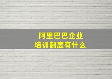 阿里巴巴企业培训制度有什么