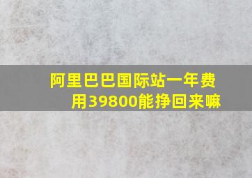 阿里巴巴国际站一年费用39800能挣回来嘛