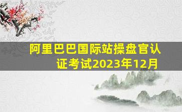 阿里巴巴国际站操盘官认证考试2023年12月