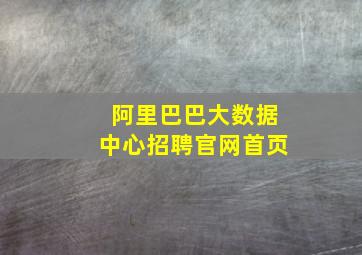 阿里巴巴大数据中心招聘官网首页