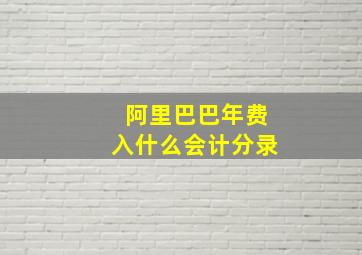 阿里巴巴年费入什么会计分录