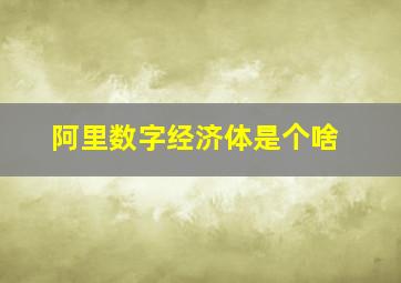 阿里数字经济体是个啥