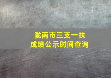 陇南市三支一扶成绩公示时间查询