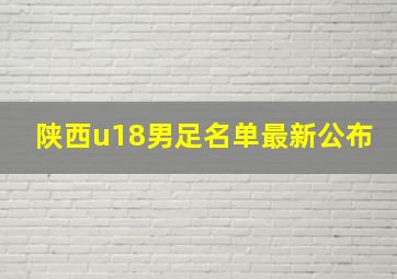 陕西u18男足名单最新公布