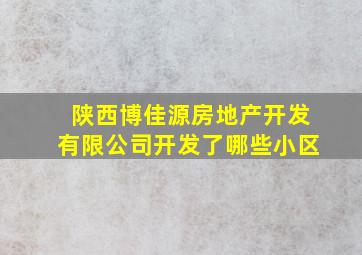 陕西博佳源房地产开发有限公司开发了哪些小区