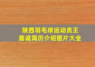 陕西羽毛球运动员王嘉诚简历介绍图片大全