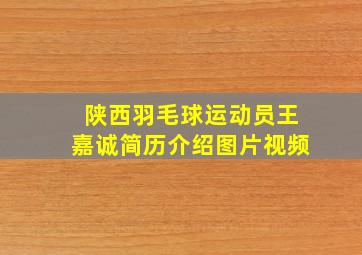 陕西羽毛球运动员王嘉诚简历介绍图片视频