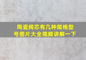 陶瓷阀芯有几种规格型号图片大全视频讲解一下