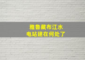 雅鲁藏布江水电站建在何处了