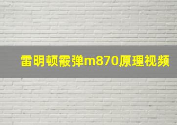 雷明顿霰弹m870原理视频