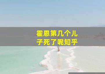 霍恩第几个儿子死了呢知乎