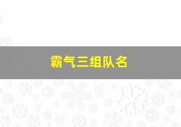 霸气三组队名