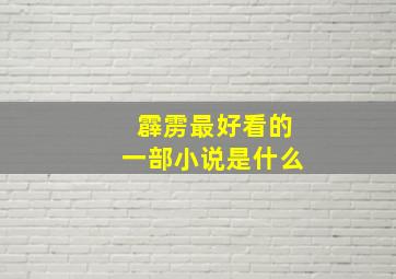 霹雳最好看的一部小说是什么