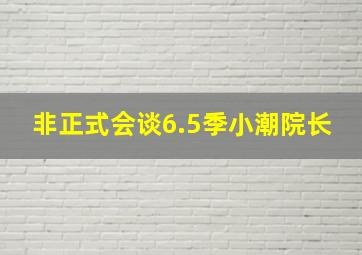 非正式会谈6.5季小潮院长