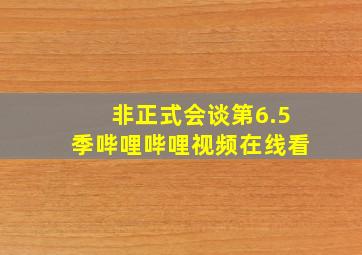 非正式会谈第6.5季哔哩哔哩视频在线看