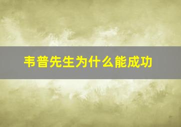 韦普先生为什么能成功