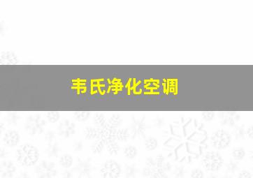 韦氏净化空调