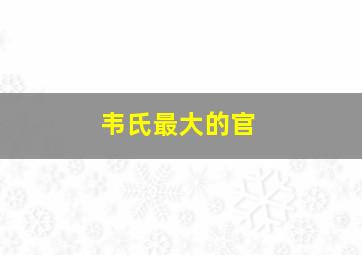 韦氏最大的官