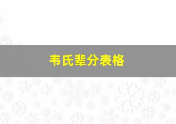 韦氏辈分表格