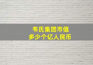 韦氏集团市值多少个亿人民币