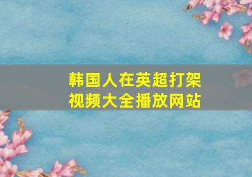 韩国人在英超打架视频大全播放网站