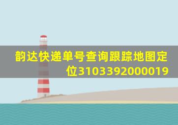 韵达快递单号查询跟踪地图定位3103392000019