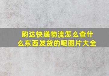 韵达快递物流怎么查什么东西发货的呢图片大全