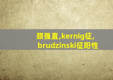 颈强直,kernig征,brudzinski征阳性