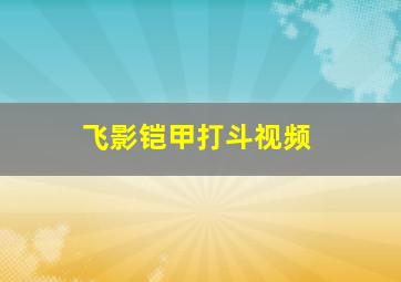 飞影铠甲打斗视频