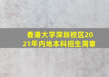 香港大学深圳校区2021年内地本科招生简章