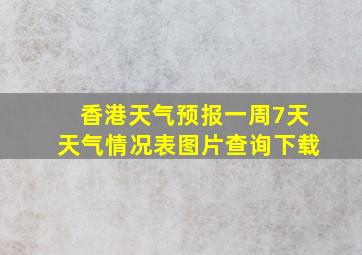 香港天气预报一周7天天气情况表图片查询下载