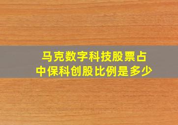 马克数字科技股票占中保科创股比例是多少