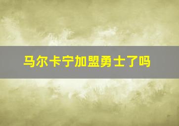 马尔卡宁加盟勇士了吗