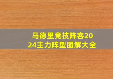 马德里竞技阵容2024主力阵型图解大全