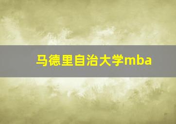 马德里自治大学mba