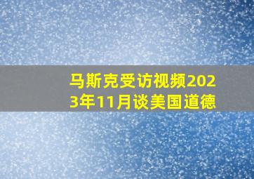 马斯克受访视频2023年11月谈美国道德