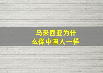 马来西亚为什么像中国人一样