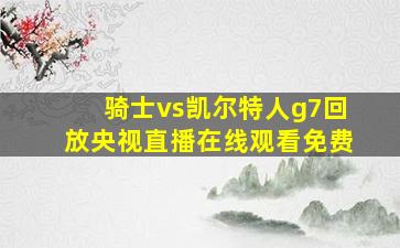 骑士vs凯尔特人g7回放央视直播在线观看免费