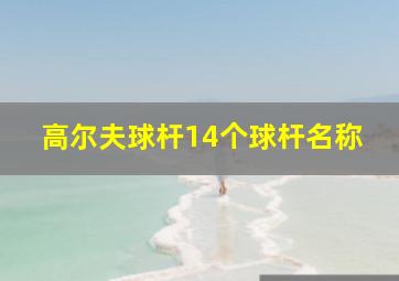 高尔夫球杆14个球杆名称