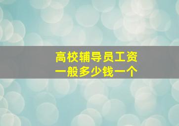 高校辅导员工资一般多少钱一个