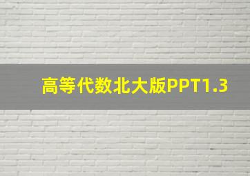 高等代数北大版PPT1.3