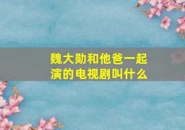 魏大勋和他爸一起演的电视剧叫什么