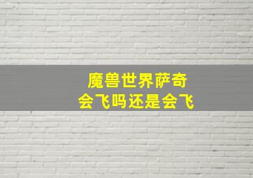 魔兽世界萨奇会飞吗还是会飞